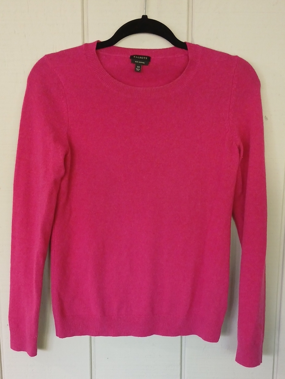 Talbots Cashmere Solid Magenta Crewneck Sweater Size Extra Small